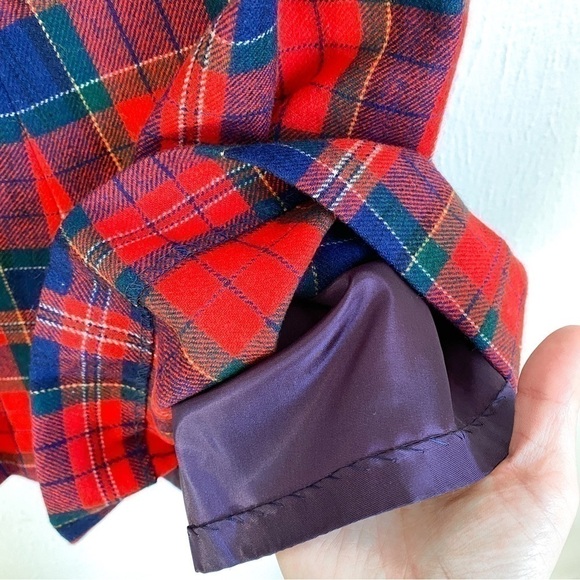 Vintage Pendleton Skirt Women's size 14 Red Blue Green Tartan Plaid Wool Lined - Picture 4 of 9